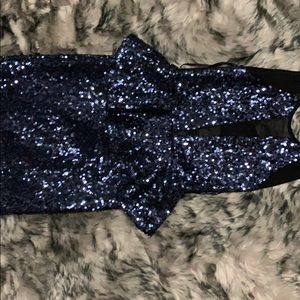 Navy Blue Sequin Dress